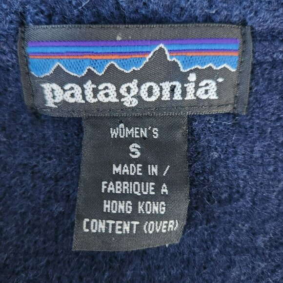Patagonia 100% Wool Womens Small Navy Blue Zip Vintage Sweater Coat Long Sleeve - Picture 5 of 15